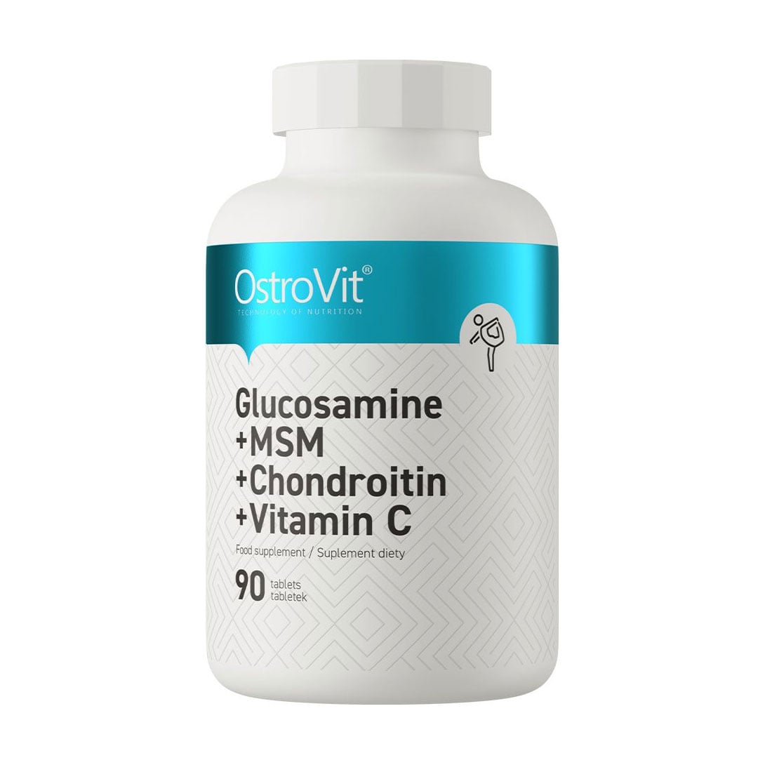 Глюкозамін, МСМ, хондроітин та вітамін С OstroVit Glucosamine + MSM + Chondroitin + Vitamin C, 90 таблеток