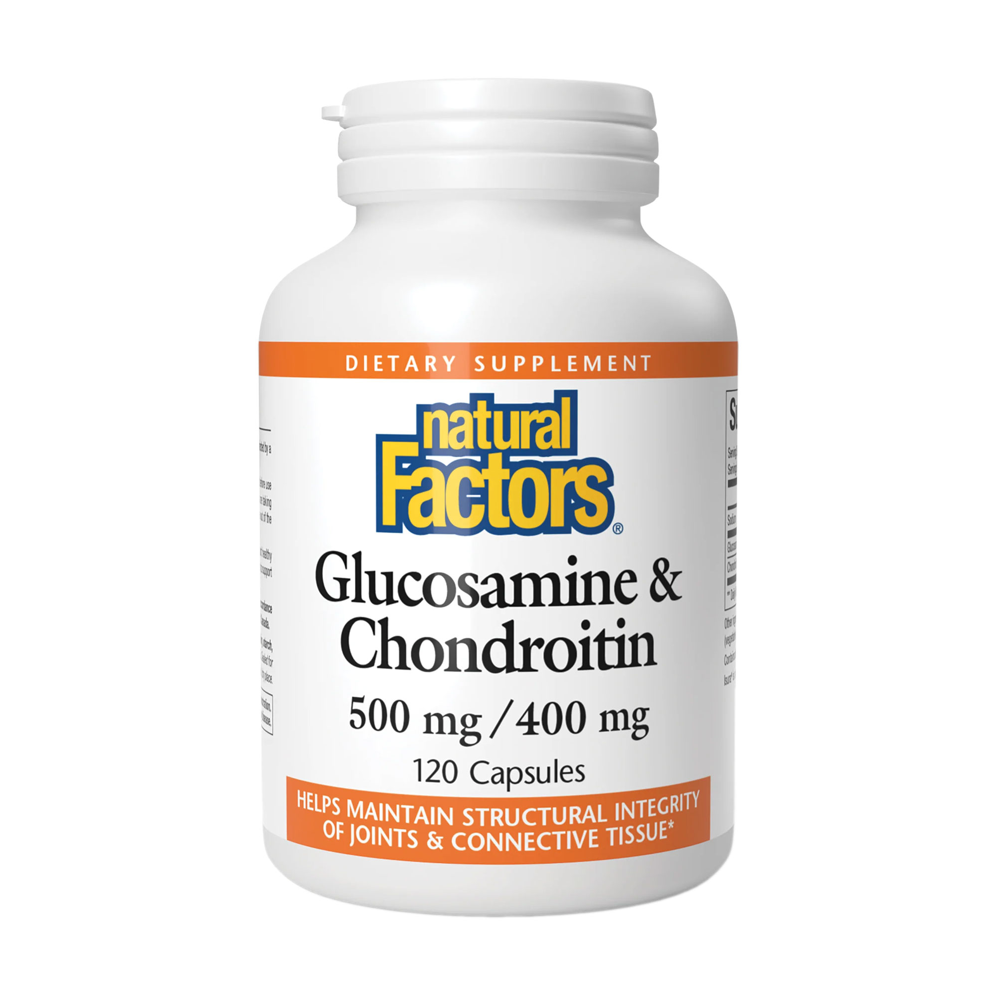 Глюкозамін та хондроїтин Natural Factors Glucosamine &amp; Chondroitin Sulfate 500 мг та 400 мг, 120 капсул